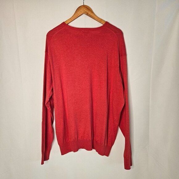 Peter Millar Men's XXL Crew neck Crown Soft Sweater Red Lightweight Cotton Silk - Picture 2 of 9